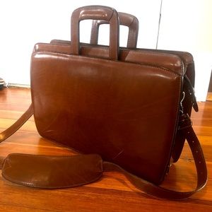 Jack Georges Belting Slim Leather Briefcase